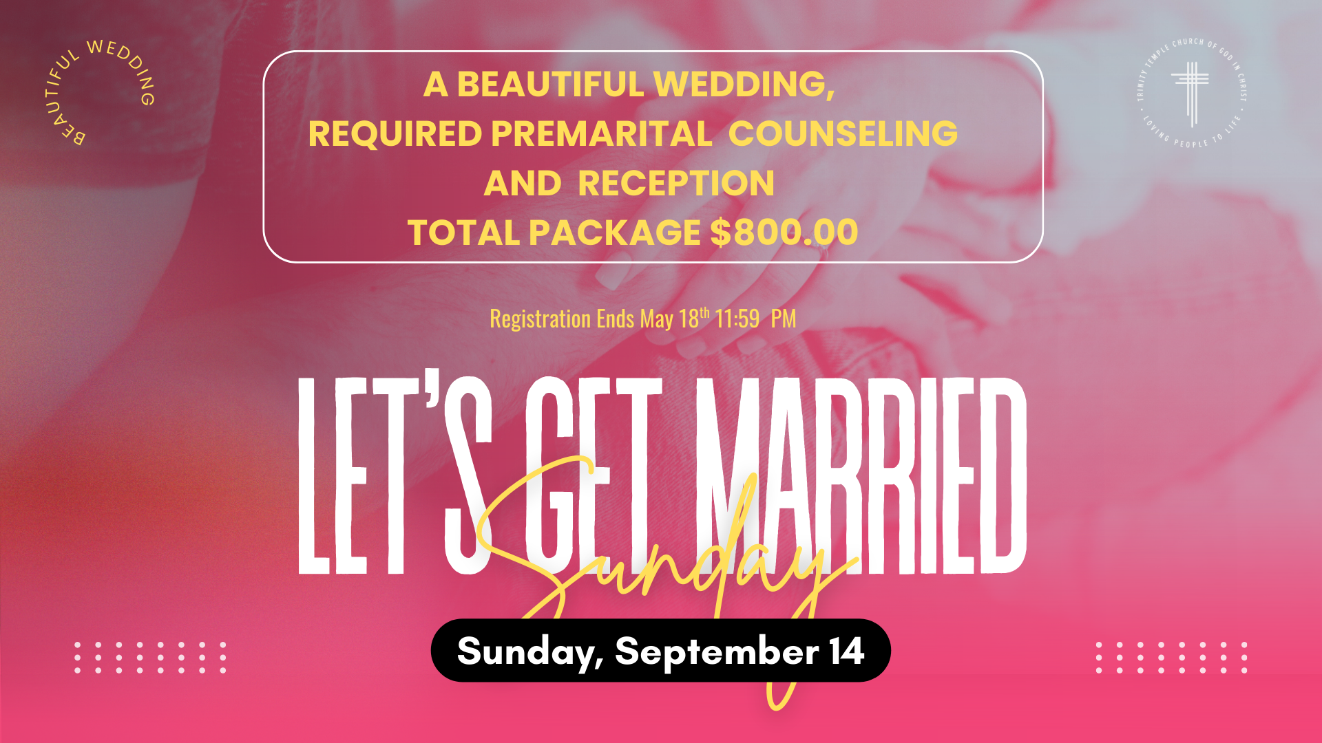 Get Married Sunday with registration expiration