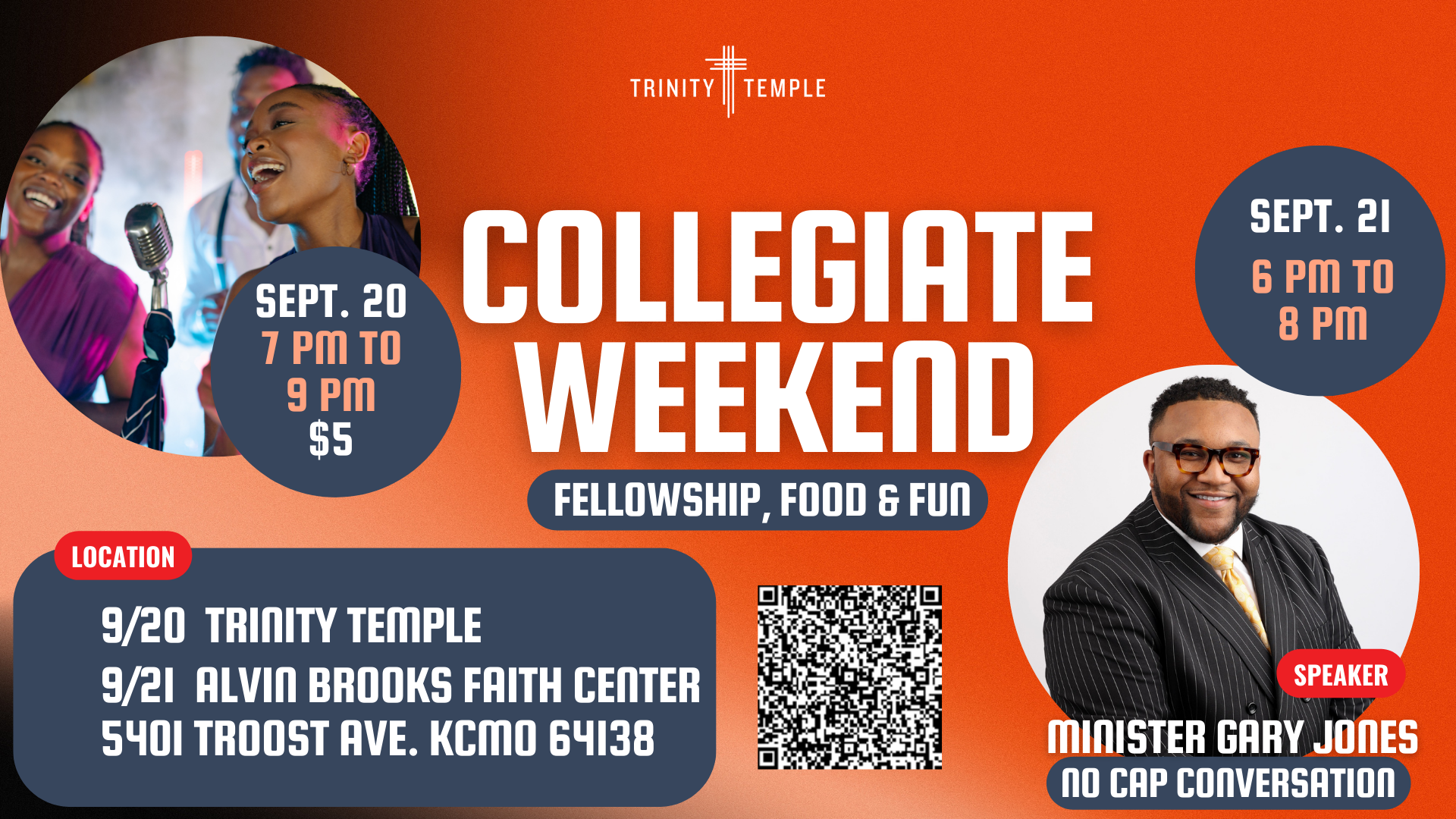 Collegiate Weekend September 2025 w QR code